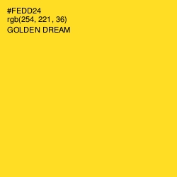 #FEDD24 - Golden Dream Color Image